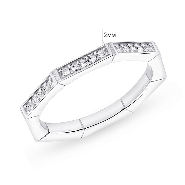 Каблучка зі срібла Trendy Style з доріжкою з фіанітів (арт. 7501/5617) – зображення 3