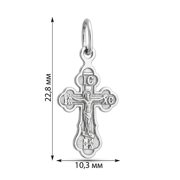 Срібний православний хрестик з розп'яттям (арт. 7504/2-0045.0.2) – зображення 2