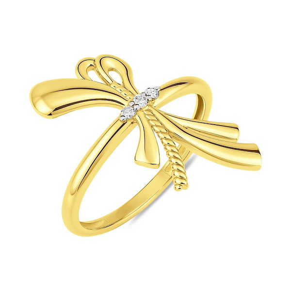 Кольцо Francelli Бантик из желтого золота с бриллиантами (арт. К011831ж) – изображение 1