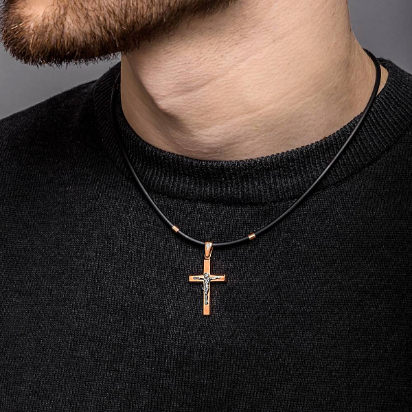 Натільний хрестик з розп'яттям з золота (арт. 501061) – зображення 2