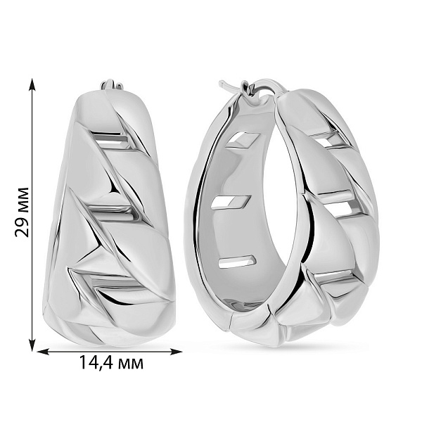 Сережки кольца Francelli из белого золота (арт. е108245/30б) – изображение 3