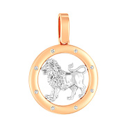 Золотий підвіс "Лев" з фіанітами (арт. 440668)