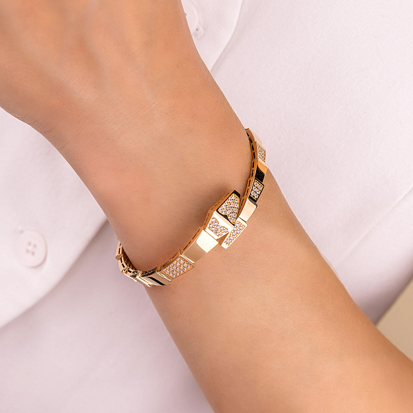 Браслет з червоного золота Змія з фіанітами (арт. 326869) – зображення 2