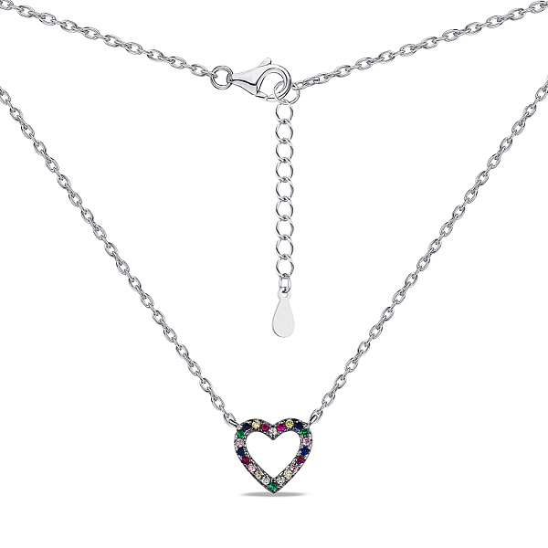 Серебряное колье с альпинитами и фианитами (арт. 7507/1811ацв) – изображение 2