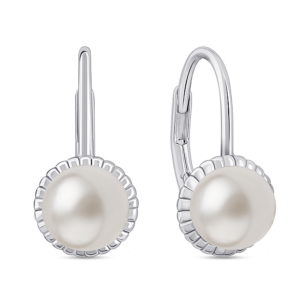 Срібні сережки з перлами (арт. 7502/9944жб) – зображення 1