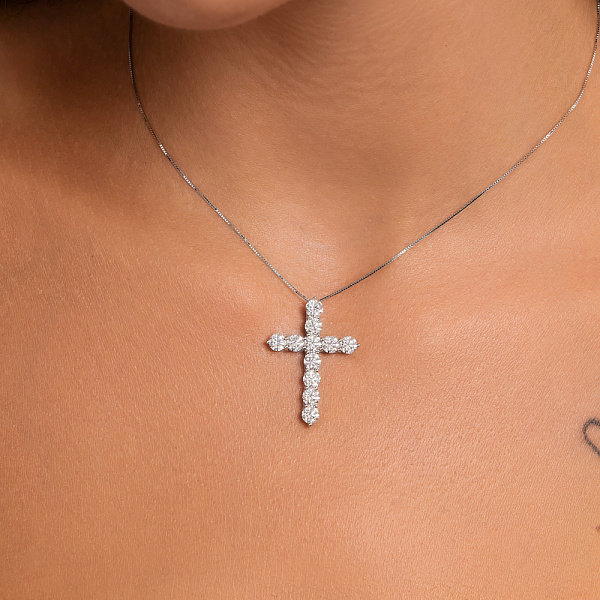 Золотий хрестик з діамантами (арт. 3112455202) – зображення 3