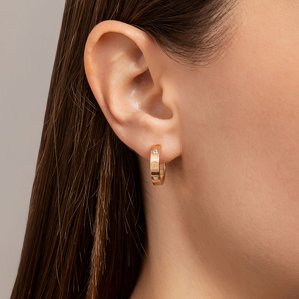 Сережки-конго з червоного золота (арт. 106110/15) – зображення 2