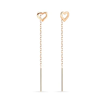 Сережки-ланцюжки з червоного золота (арт. 110838)