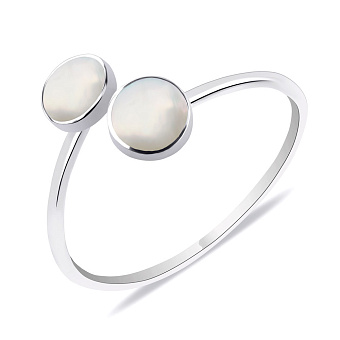 Фото Срібна каблучка з перламутром (арт. 7501/6073п)