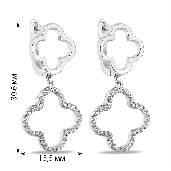 Серебряные серьги-подвески (арт. 7502/4922) – изображение 2