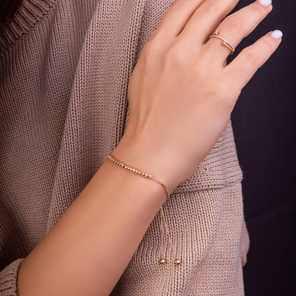 Кольцо из красного золота с фианитами (арт. 155589) – изображение 4