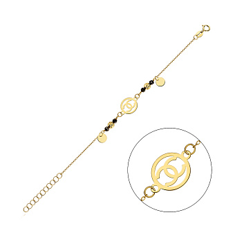 Фото Браслет из желтого золота с ониксом (арт. 325401жо)