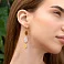 Золотые серьги-подвески Diva с перламутром (арт. 107593жп) – изображение 2