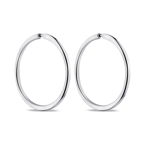 Серебряные серьги-кольца без камней (арт. 7502/1-5003.0.2) – изображение 1