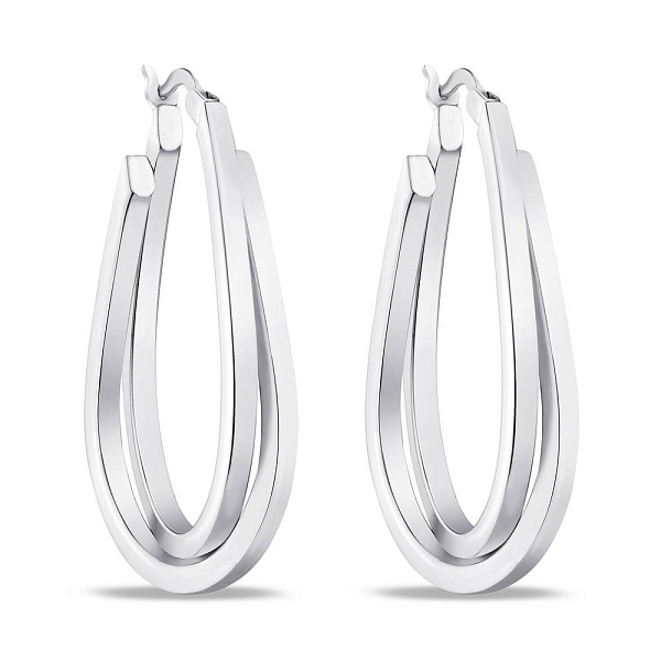 Серебряные сережки без камней (арт. 7502/4263/35) – изображение 1