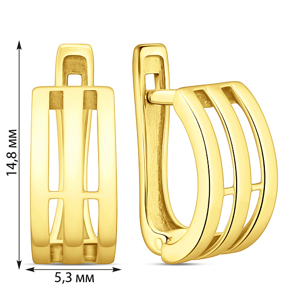 Золотые серьги без камней (арт. 110165ж) – изображение 4