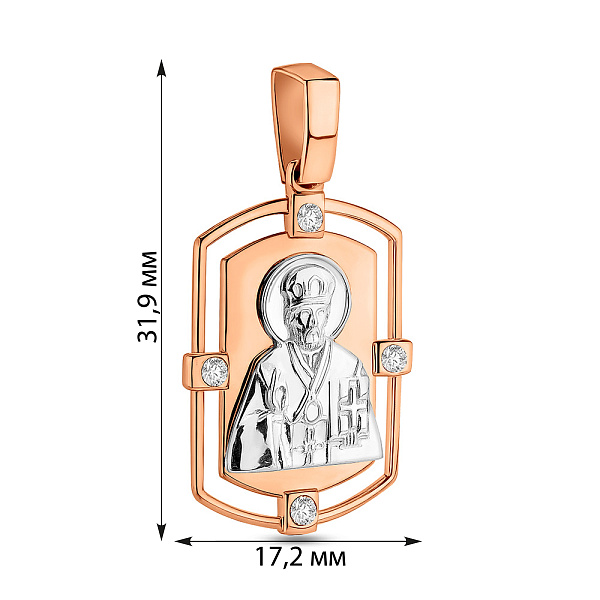 Золотая ладанка иконка Николай Чудотворец (арт. 440499кб) – изображение 2