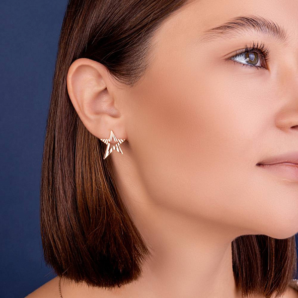 Золотые пусеты (арт. 111268а) – изображение 2