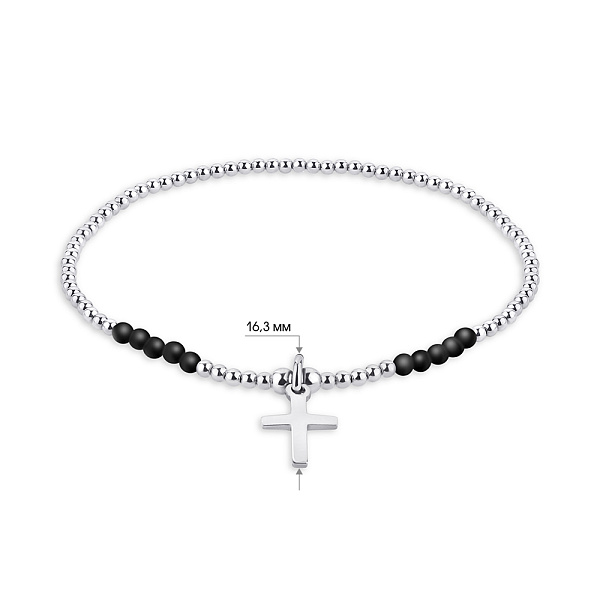 Браслет срібний з чорною емаллю (арт. 7509/3941еч) – зображення 2