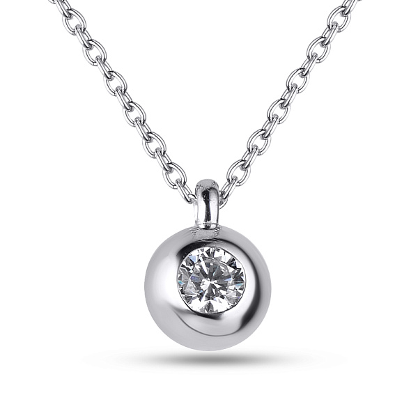 Серебряное колье с фианитом (арт. 7507/698) – изображение 1