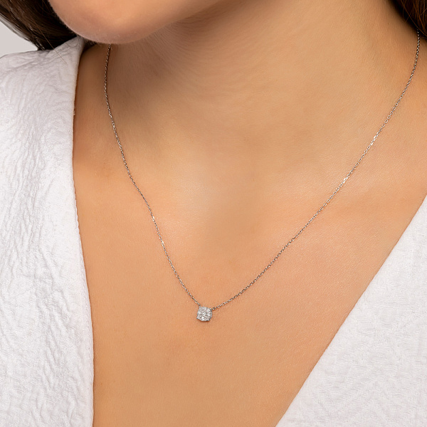 Колье из белого золота с бриллиантами (арт. Ц011686010б) – изображение 3