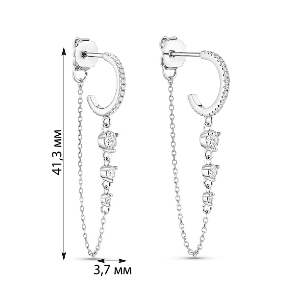 Серебряные серьги с фианитами (арт. 7518/7366) – изображение 2