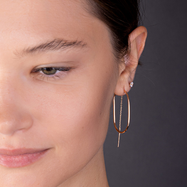 Золоті сережки-протяжки з фіанітами (арт. 110700) – зображення 4