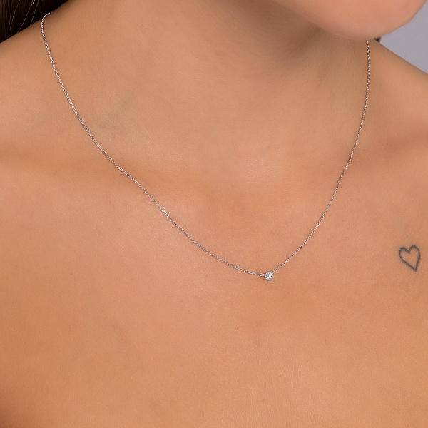 Золотое колье с бриллиантом (арт. 7111466202) – изображение 3