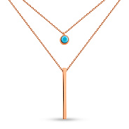 Золотое многослойное колье с бирюзой (арт. 352601ПБ)