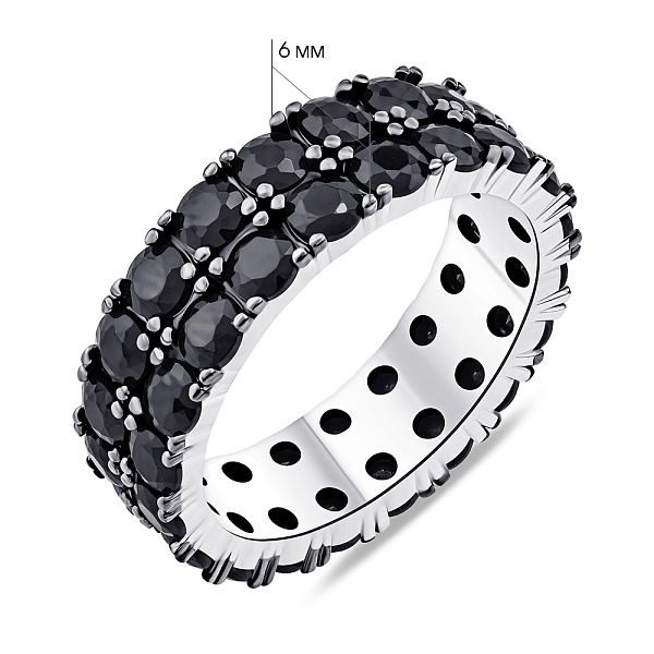 Серебряное кольцо с дорожкой из фианитов (арт. 7501/6987бч) – изображение 5