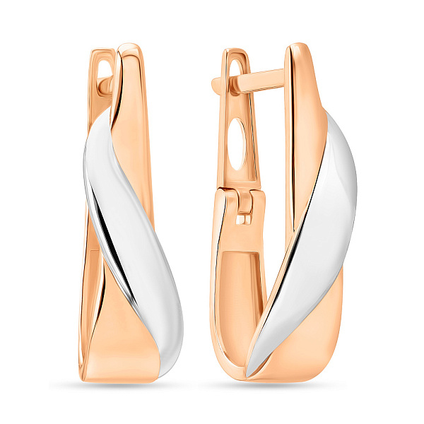 Сережки з комбінованого золота (арт. 106374кб) – зображення 1