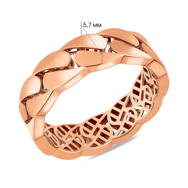 Кольцо Звенья из красного золота (арт. 156767м) – изображение 2