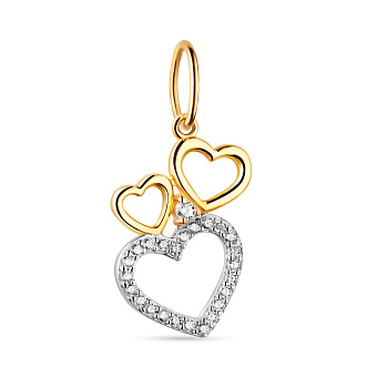 Фото Подвес Сердце из золота с фианитами (арт. 421929ж)