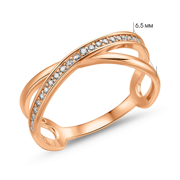 Золотое кольцо с фианитами (арт. 155925) – изображение 2
