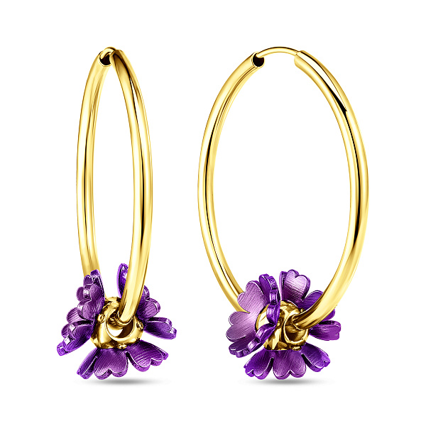 Золотые серьги Francelli Фиалки (арт. 1091788/20жф) – изображение 1