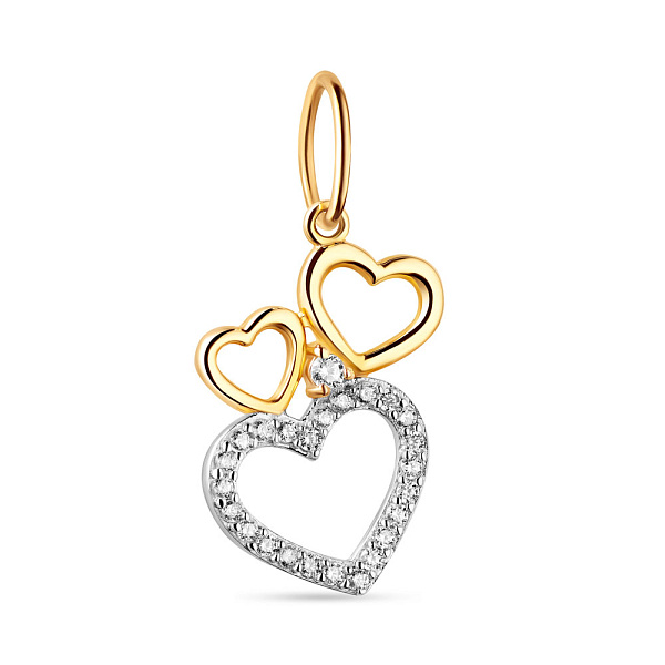 Подвес Сердце из золота с фианитами (арт. 421929ж) – изображение 1