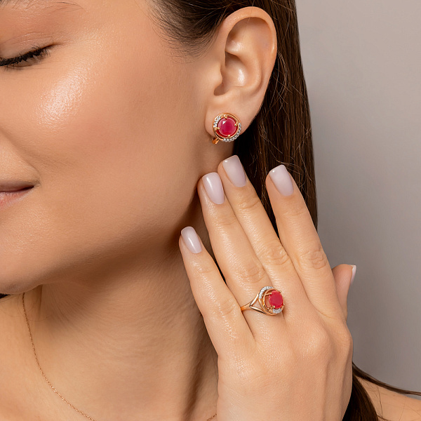 Кольцо из красного золота с ониксом (арт. 142000ок) – изображение 4