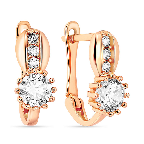 Серьги золотые с фианитами (арт. 107900) – изображение 1