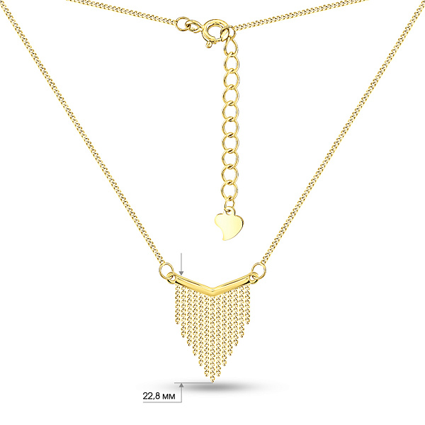 Серебряное колье с желтым родированием (арт. 7507/2217ж) – изображение 3