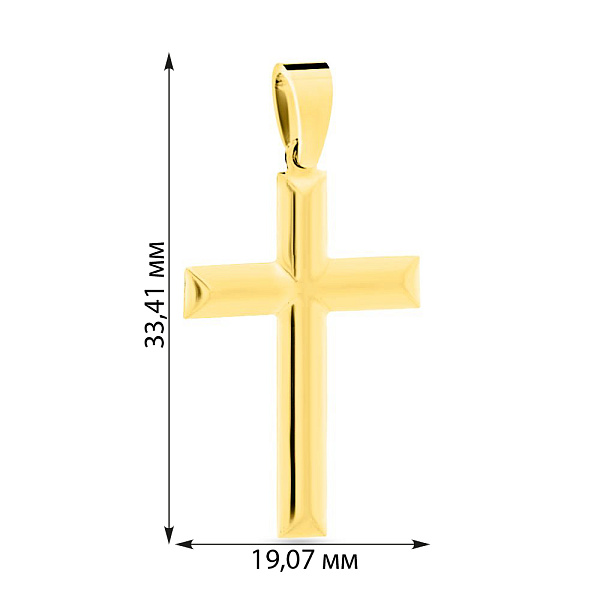 Хрестик з жовтого золота (арт. 440482ж) – зображення 2