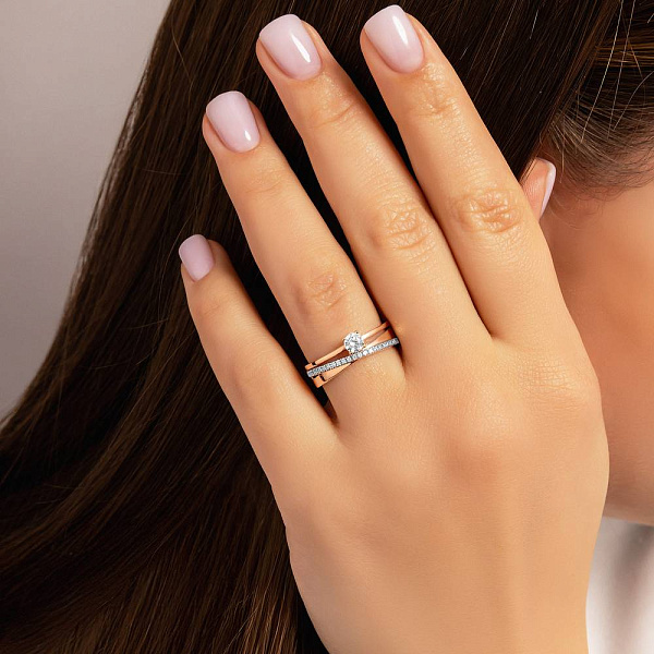 Золота каблучка з фіанітами Синергія (арт. 141101) – зображення 2