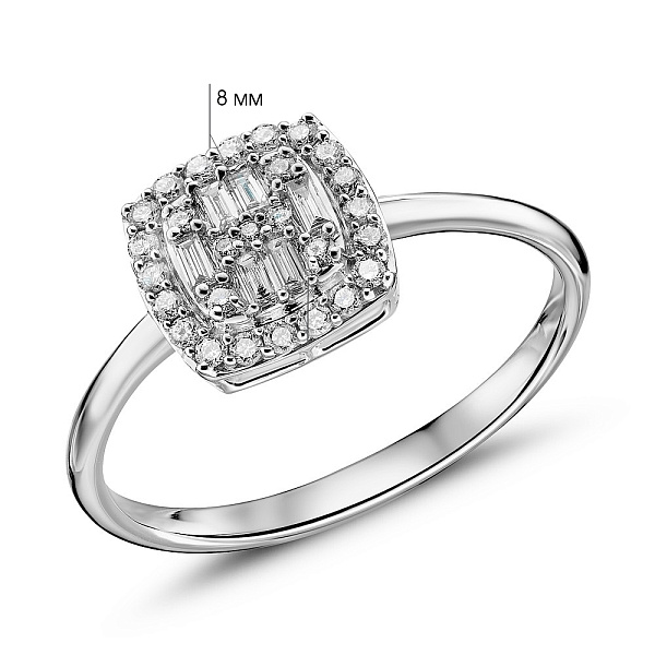 Золотое кольцо с бриллиантами (арт. К341347020б) – изображение 6