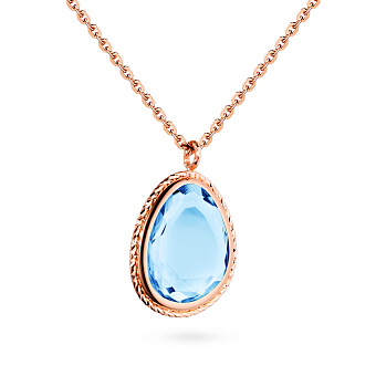 Золотое колье с кварцем (арт. 351937Пкг)