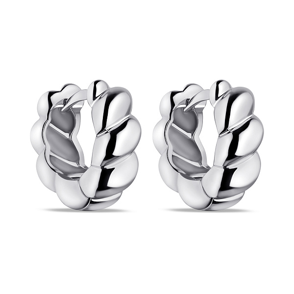 Серебряные серьги без камней (арт. 7502/9355/15) – изображение 1