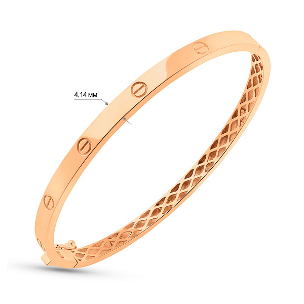 Жесткий браслет из красного золота (арт. 326467/4) – изображение 3
