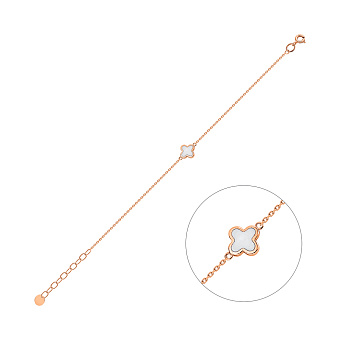 Золотой браслет Клевер с эмалью (арт. 341212еп)