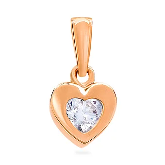 Золота підвіска Серце з фіанітом (арт. 440298)