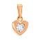 Золота підвіска Серце з фіанітом (арт. 440298) – зображення 1
