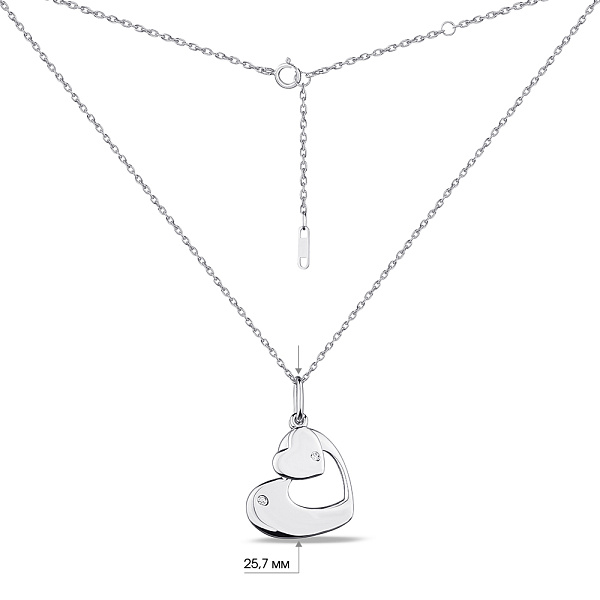 Серебряное колье Сердечки с фианитами (арт. 7507/2019) – изображение 3