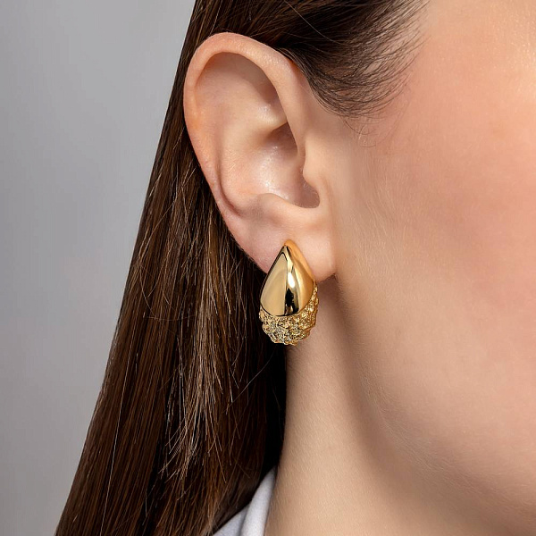 Золотые серьги Капля Francelli (арт. е1091753ж) – изображение 2
